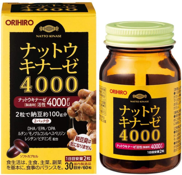 Viên uống phòng chống đột quỵ Natto Kinase 4000FU nội địa Nhật Bản Orihiro